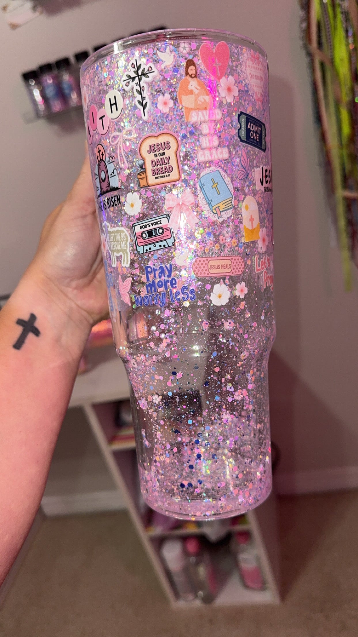 40oz snowglobe w/handle