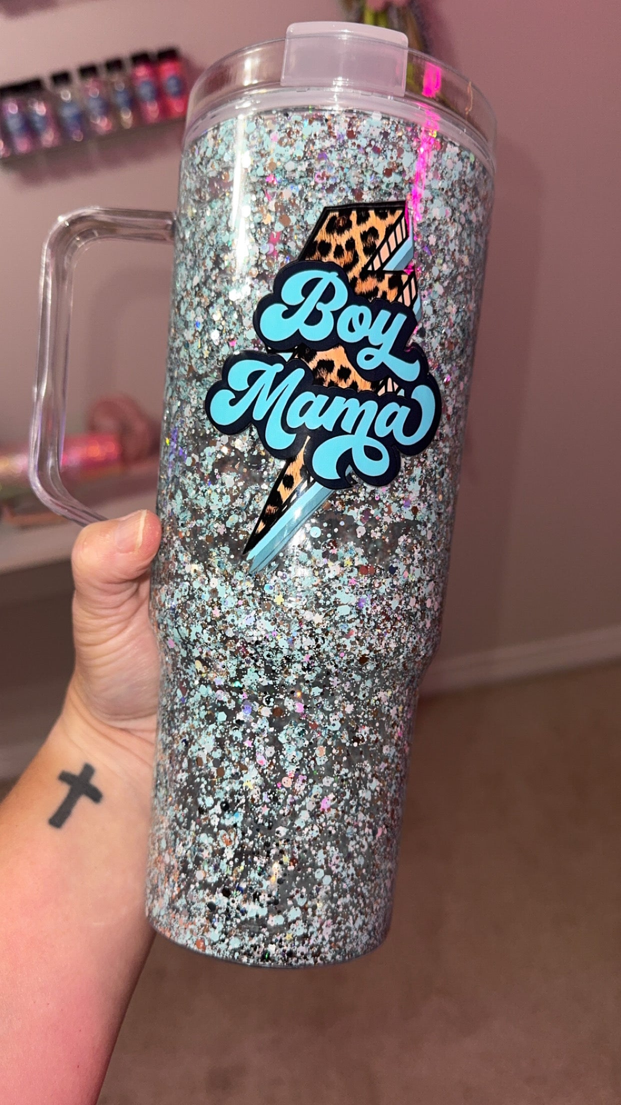 40oz snowglobe w/handle